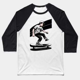 Skateboarder Baseball T-Shirt